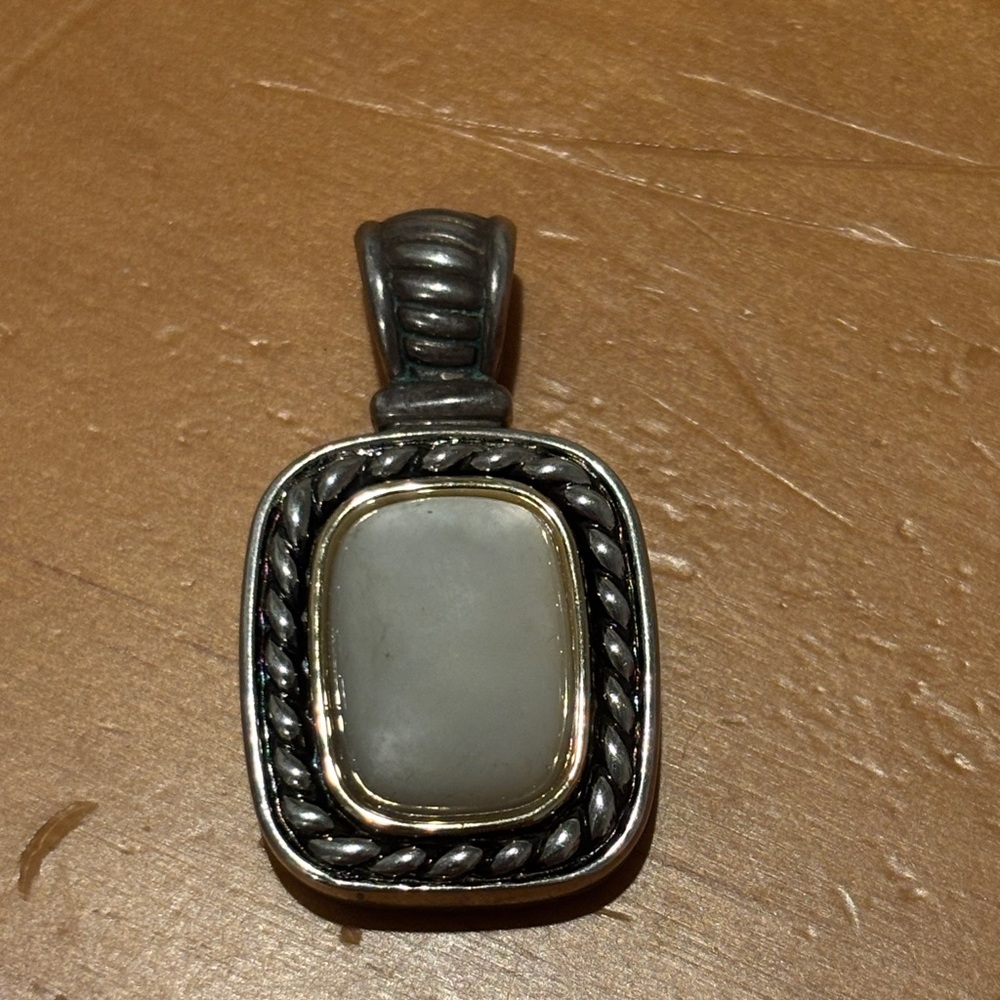 Gemvara GV Sterling Silver mother of pearl pendant with 14K Yellow Gold trim